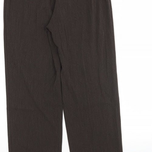 M&S Womens Brown  Polyester Trousers  Size 12 L27 in Regular