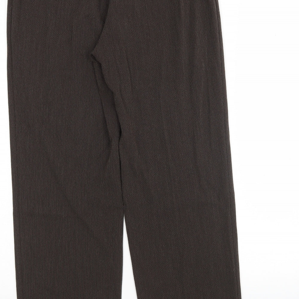 M&S Womens Brown  Polyester Trousers  Size 12 L27 in Regular
