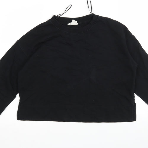 H&M Womens Black  Cotton Pullover Sweatshirt Size XS