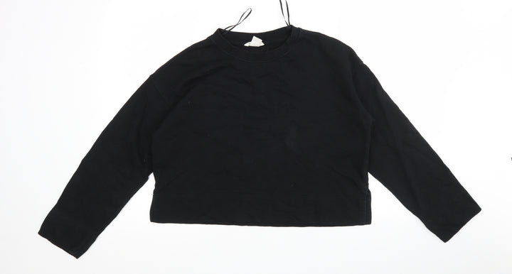 H&M Womens Black Cotton Pullover Sweatshirt Size XS