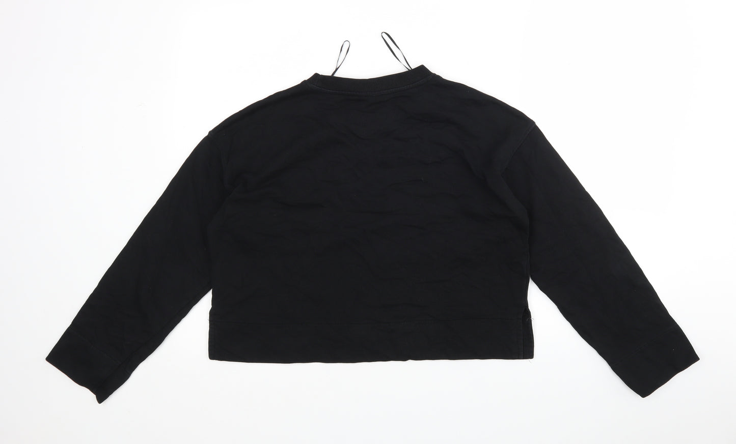 H&M Womens Black  Cotton Pullover Sweatshirt Size XS