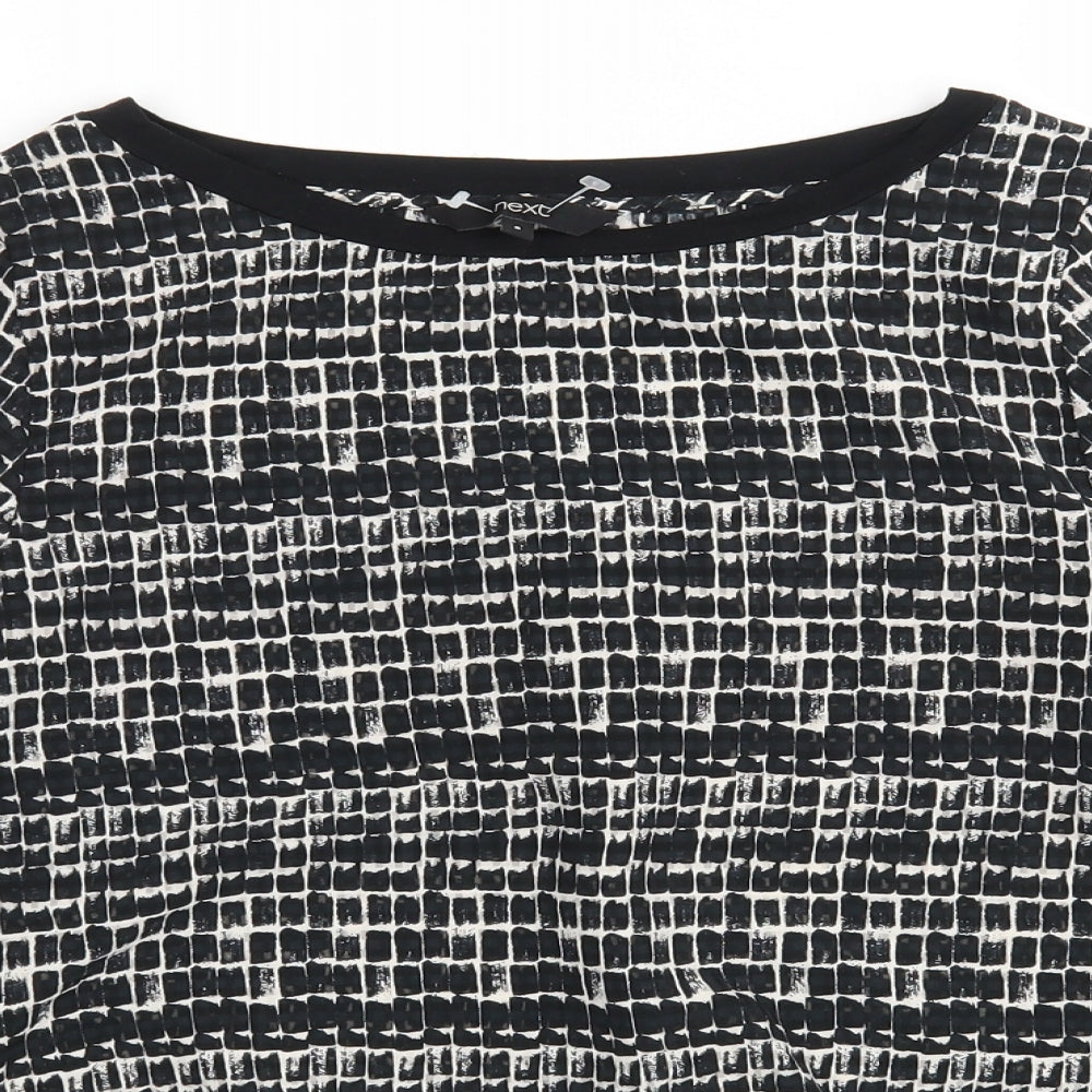 NEXT Womens Multicoloured Geometric Polyester Basic Blouse Size 8 Round Neck