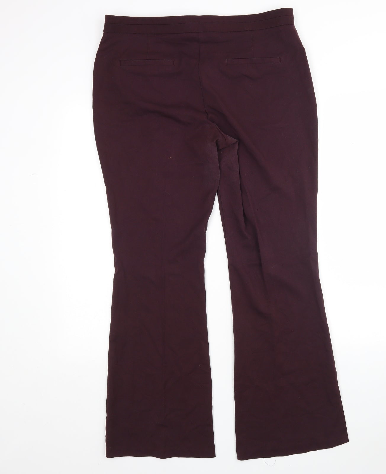 M&S Womens Purple  Polyester Trousers  Size 14 L30 in Regular