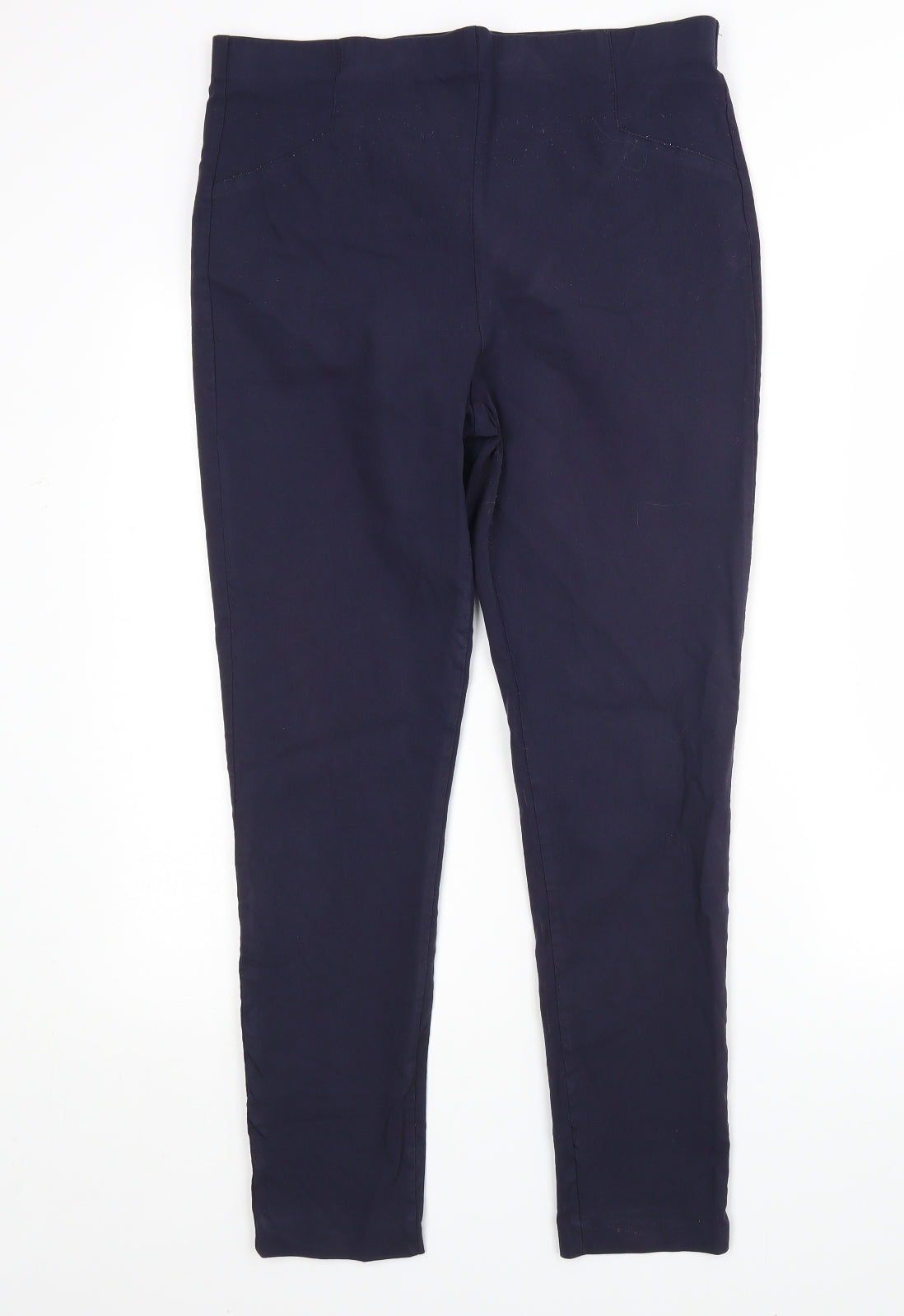 M&Co Womens Blue  Viscose Trousers  Size 16 L28 in Regular