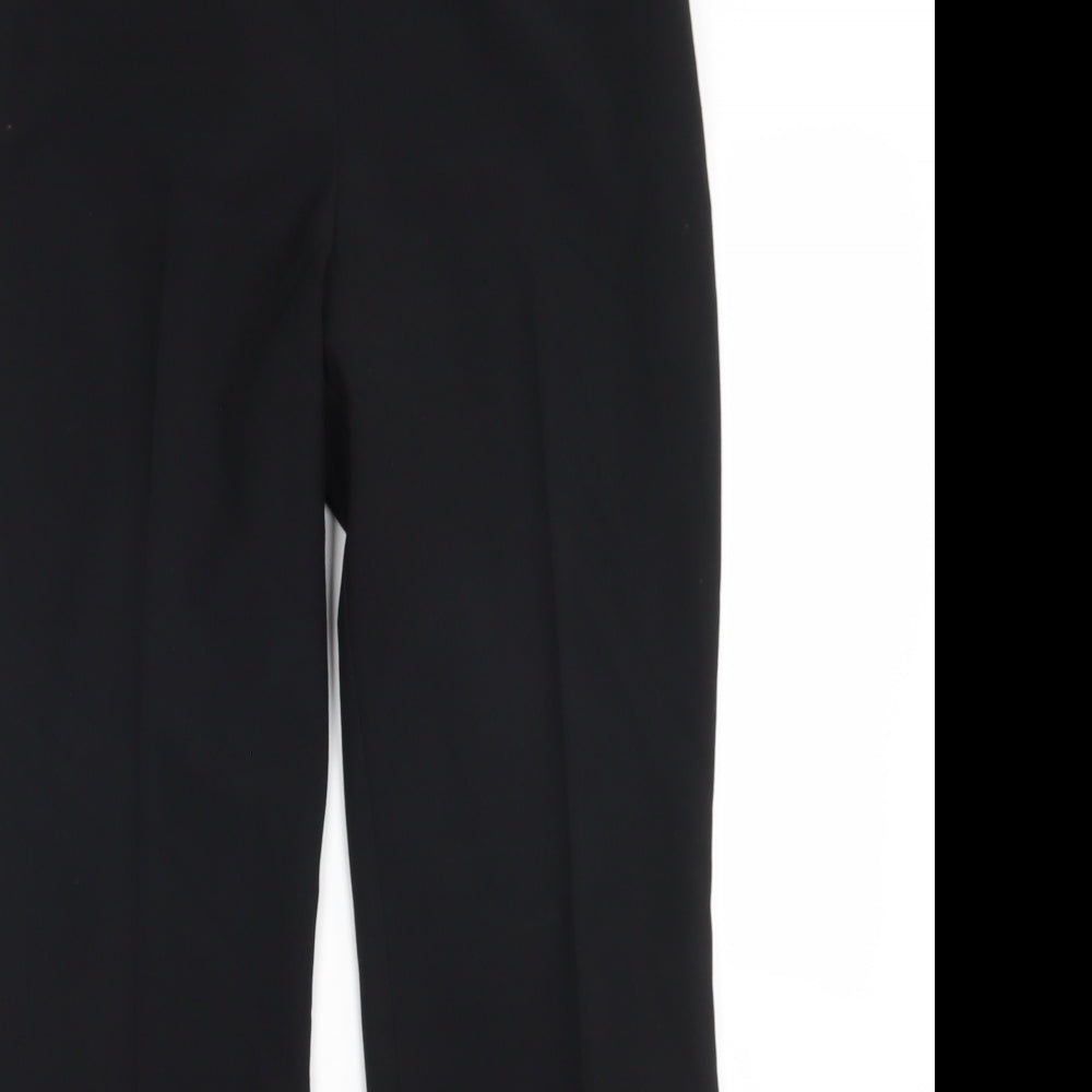 M&S Womens Black  Polyester Trousers  Size 12 L30 in Regular