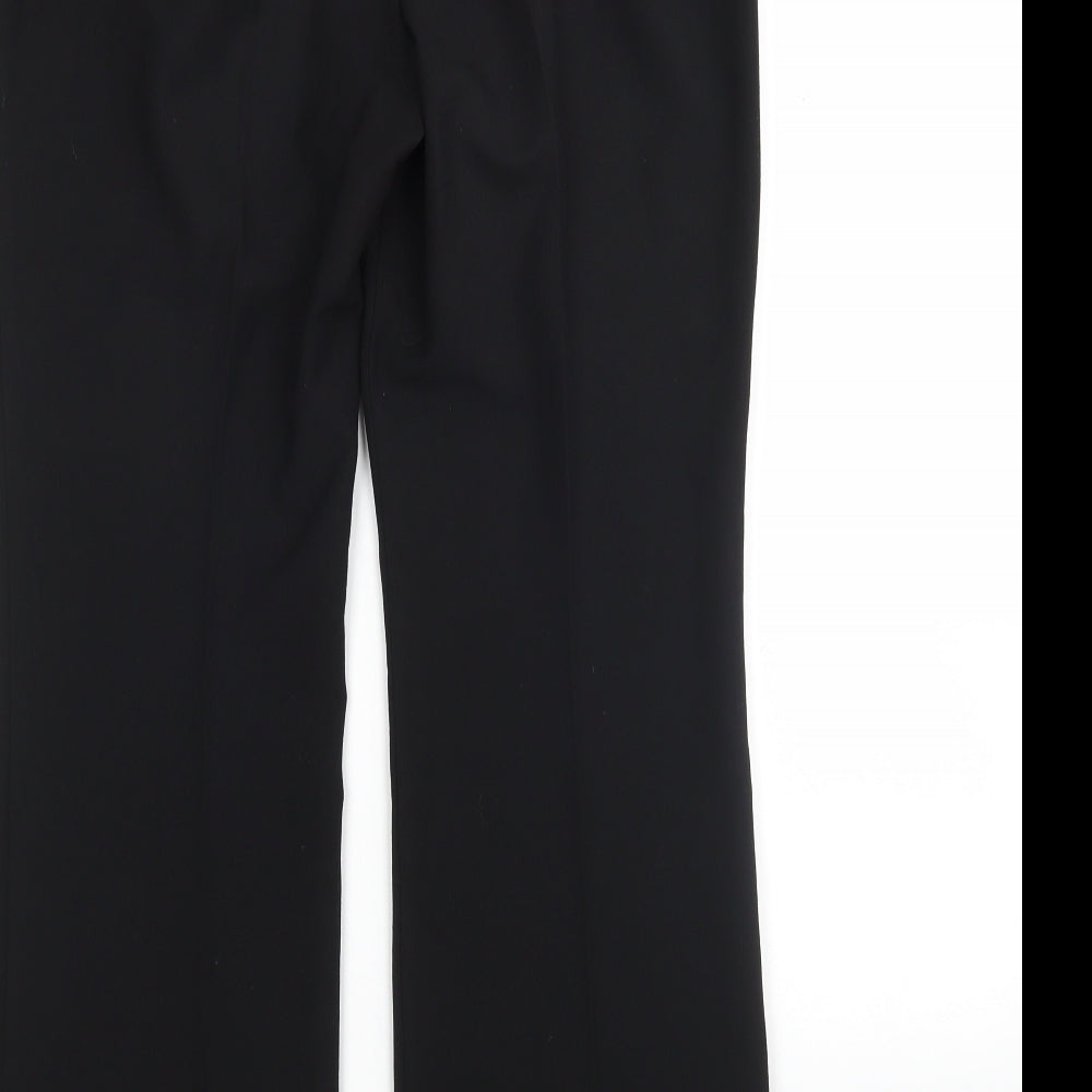 M&S Womens Black  Polyester Trousers  Size 12 L30 in Regular