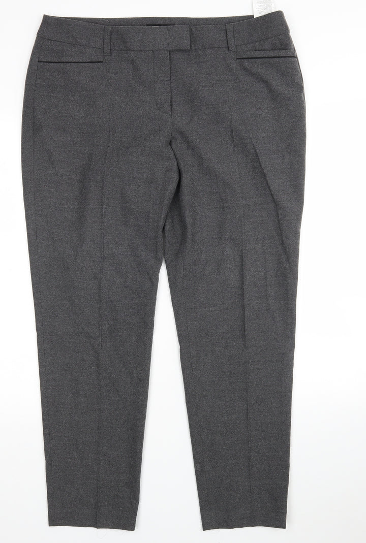 Gerry Weber Womens Grey Polyester Trousers Size 18 L28 in Regular