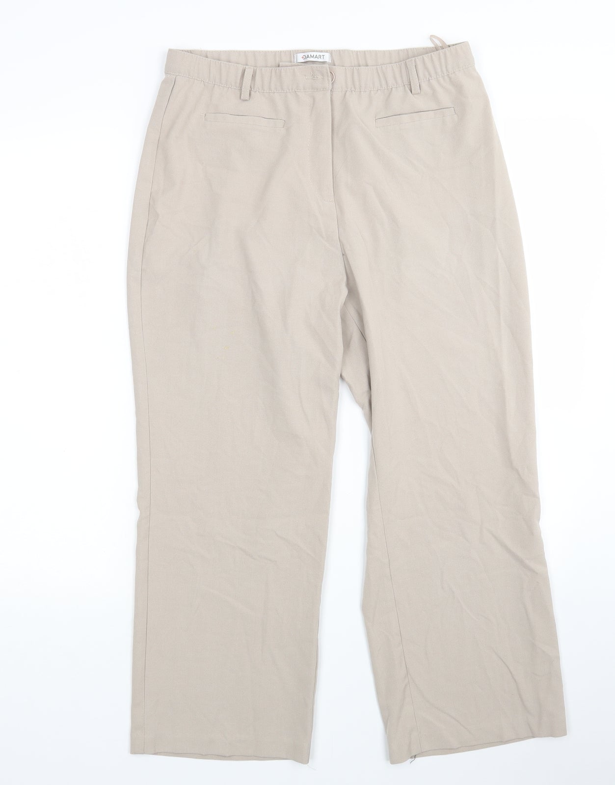 Damart Womens Beige  Polyester Cropped Trousers Size 14 L25 in Regular
