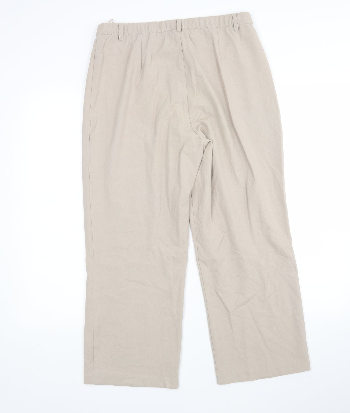 Damart Womens Beige  Polyester Cropped Trousers Size 14 L25 in Regular