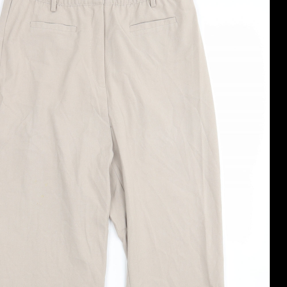 Damart Womens Beige  Polyester Cropped Trousers Size 14 L25 in Regular