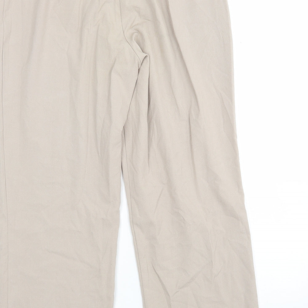 Damart Womens Beige  Polyester Cropped Trousers Size 14 L25 in Regular