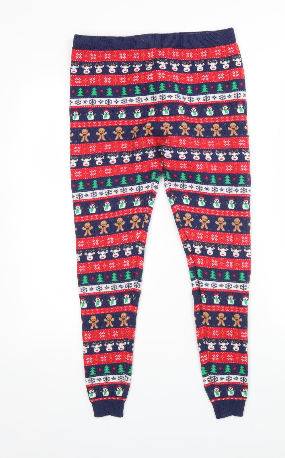 Primark Womens Multicoloured Striped   Pyjama Pants Size M   - Christmas