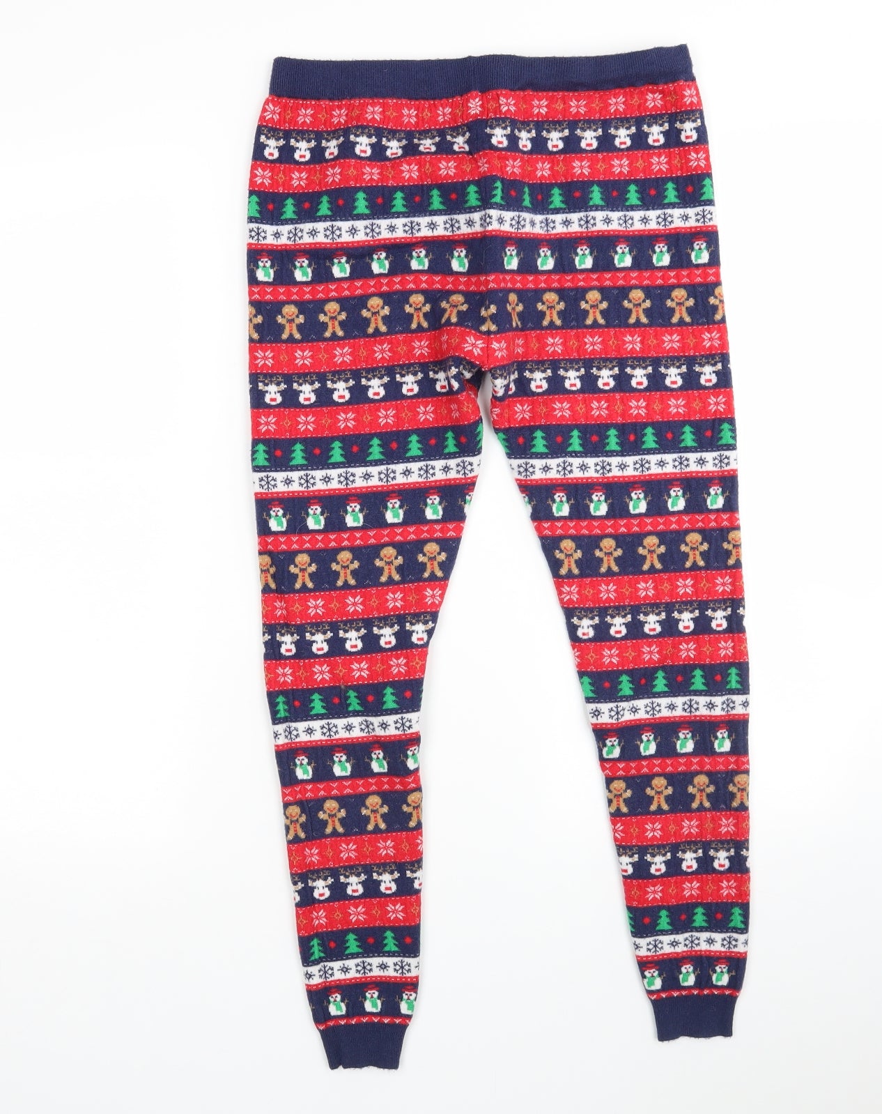 Primark Womens Multicoloured Striped   Pyjama Pants Size M   - Christmas