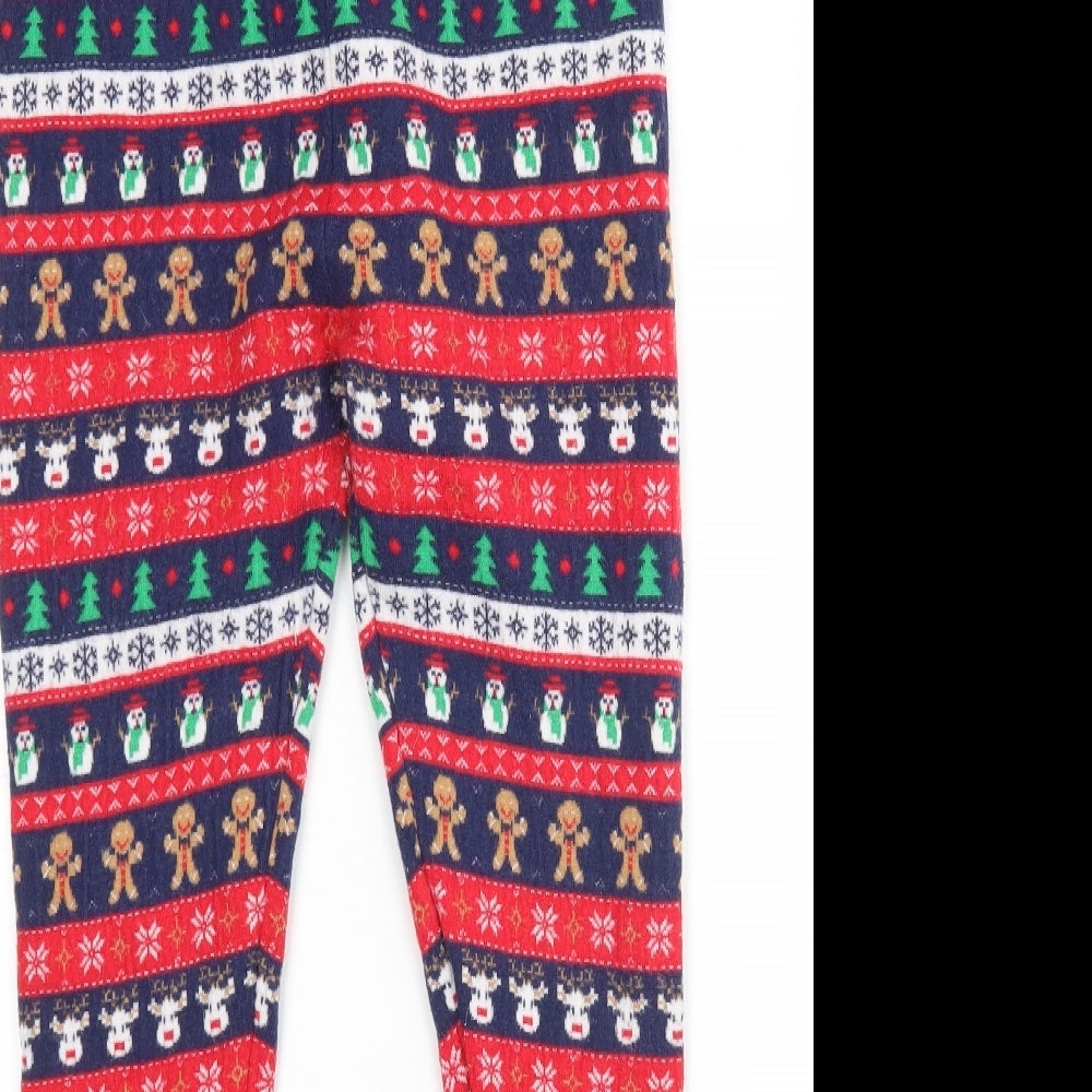 Primark Womens Multicoloured Striped   Pyjama Pants Size M   - Christmas