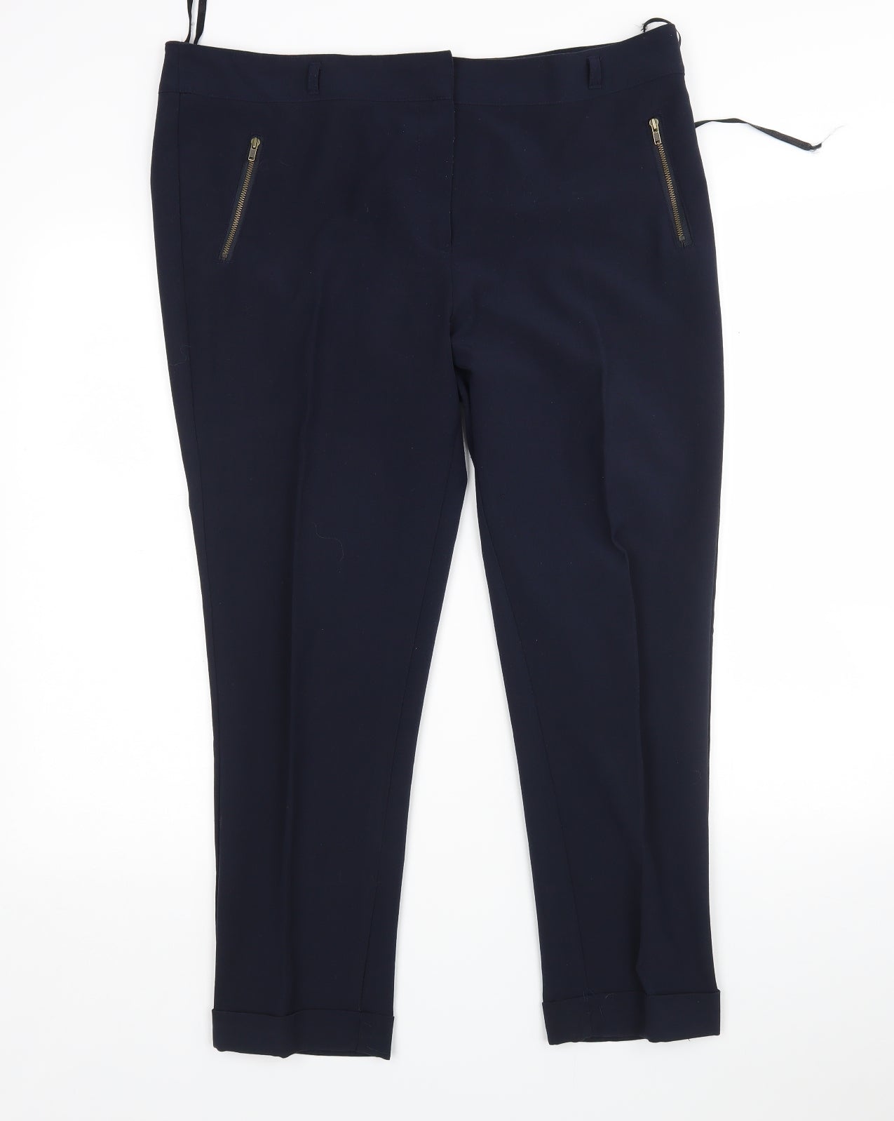 Papaya Womens Blue  Polyester Trousers  Size 16 L27 in Regular