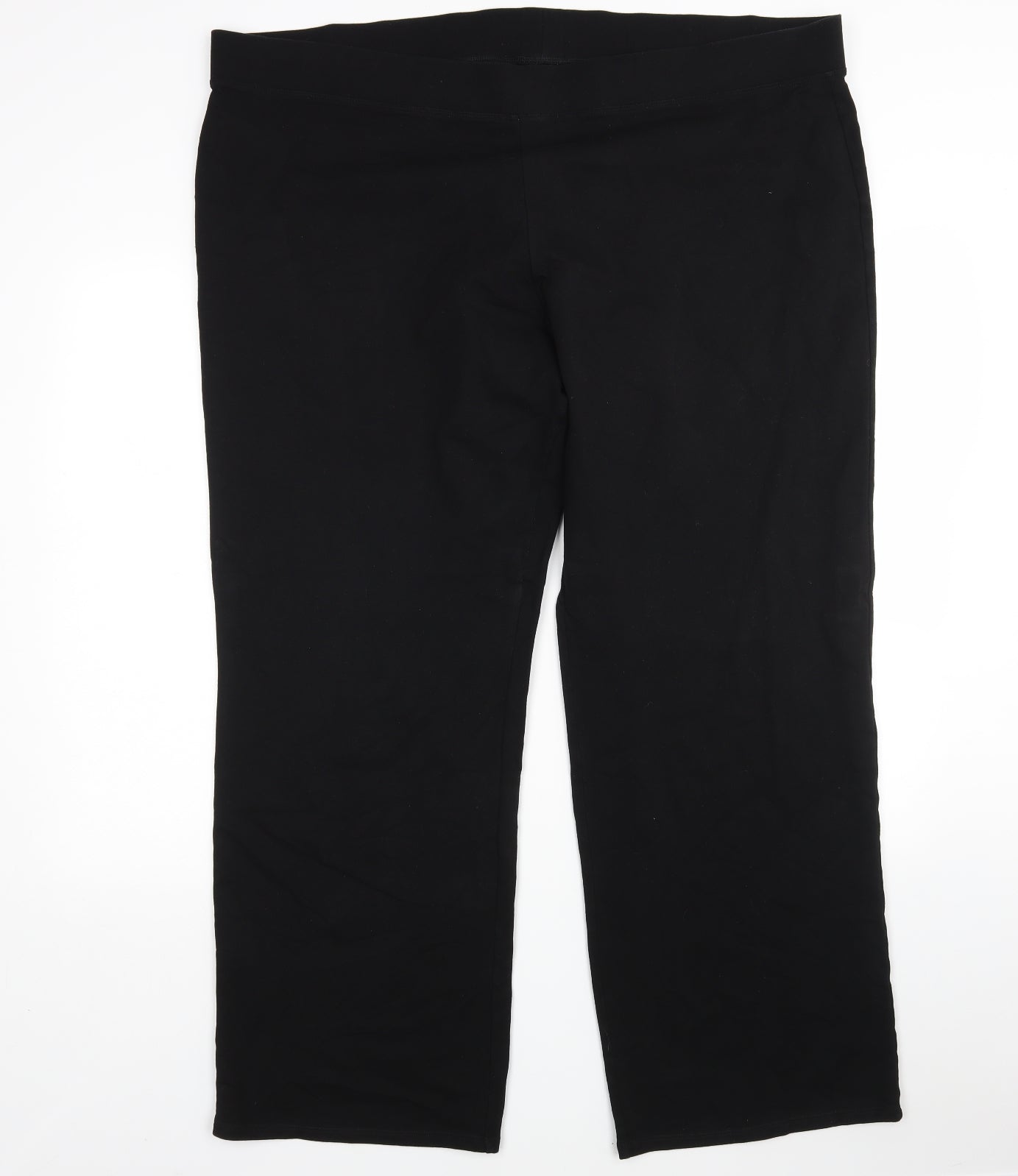 M&S Womens Black  Cotton Sweatpants Trousers Size 24 L30 in Regular