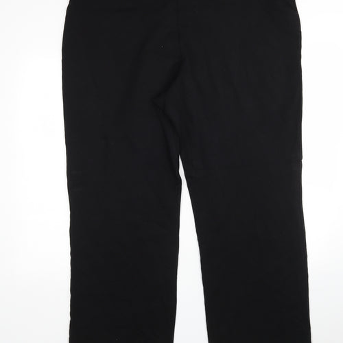 M&S Womens Black  Cotton Sweatpants Trousers Size 24 L30 in Regular