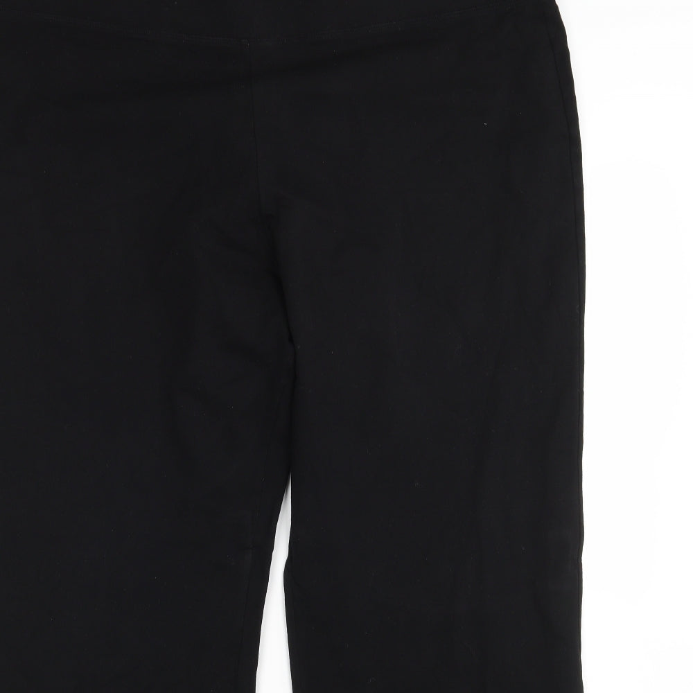 M&S Womens Black  Cotton Sweatpants Trousers Size 24 L30 in Regular