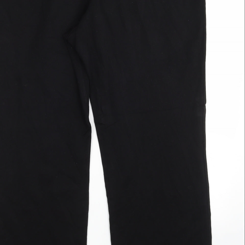 M&S Womens Black  Cotton Sweatpants Trousers Size 24 L30 in Regular