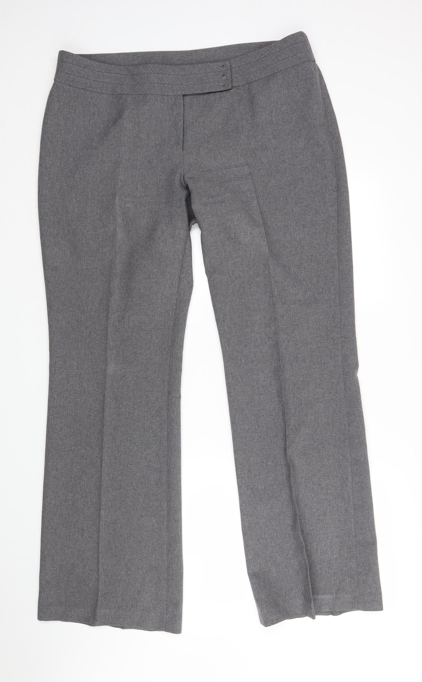F&F Womens Grey  Polyester Trousers  Size 18 L33 in Regular