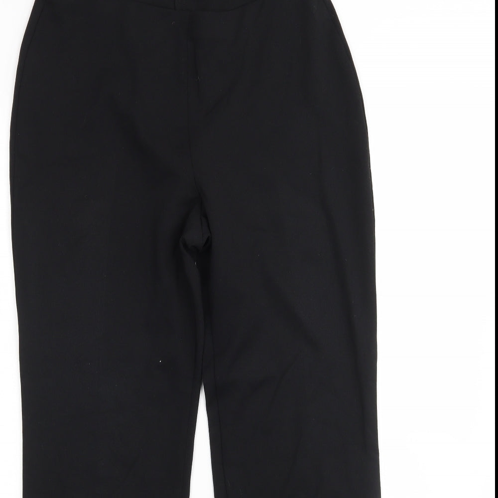 M&S Womens Black  Polyester Trousers  Size 10 L28 in Slim