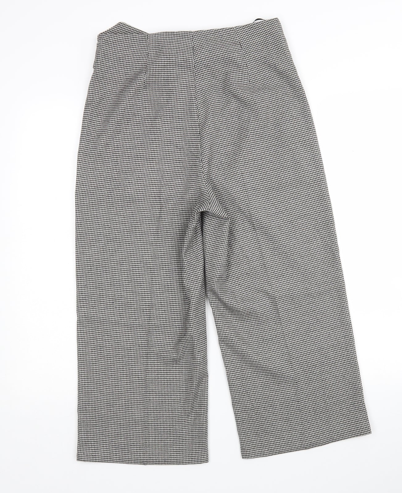 F&F Womens Multicoloured Houndstooth Polyester Cropped Trousers Size 8 L22 in Regular