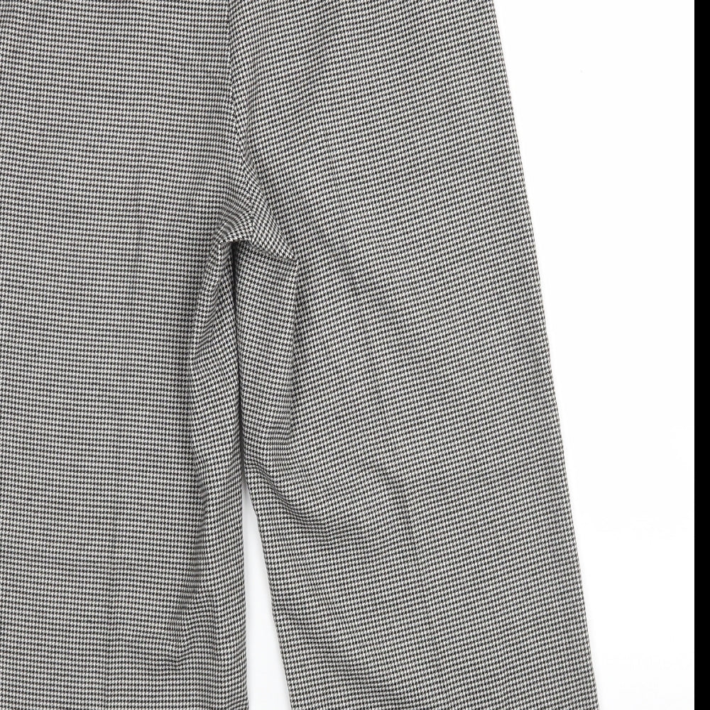 F&F Womens Multicoloured Houndstooth Polyester Cropped Trousers Size 8 L22 in Regular
