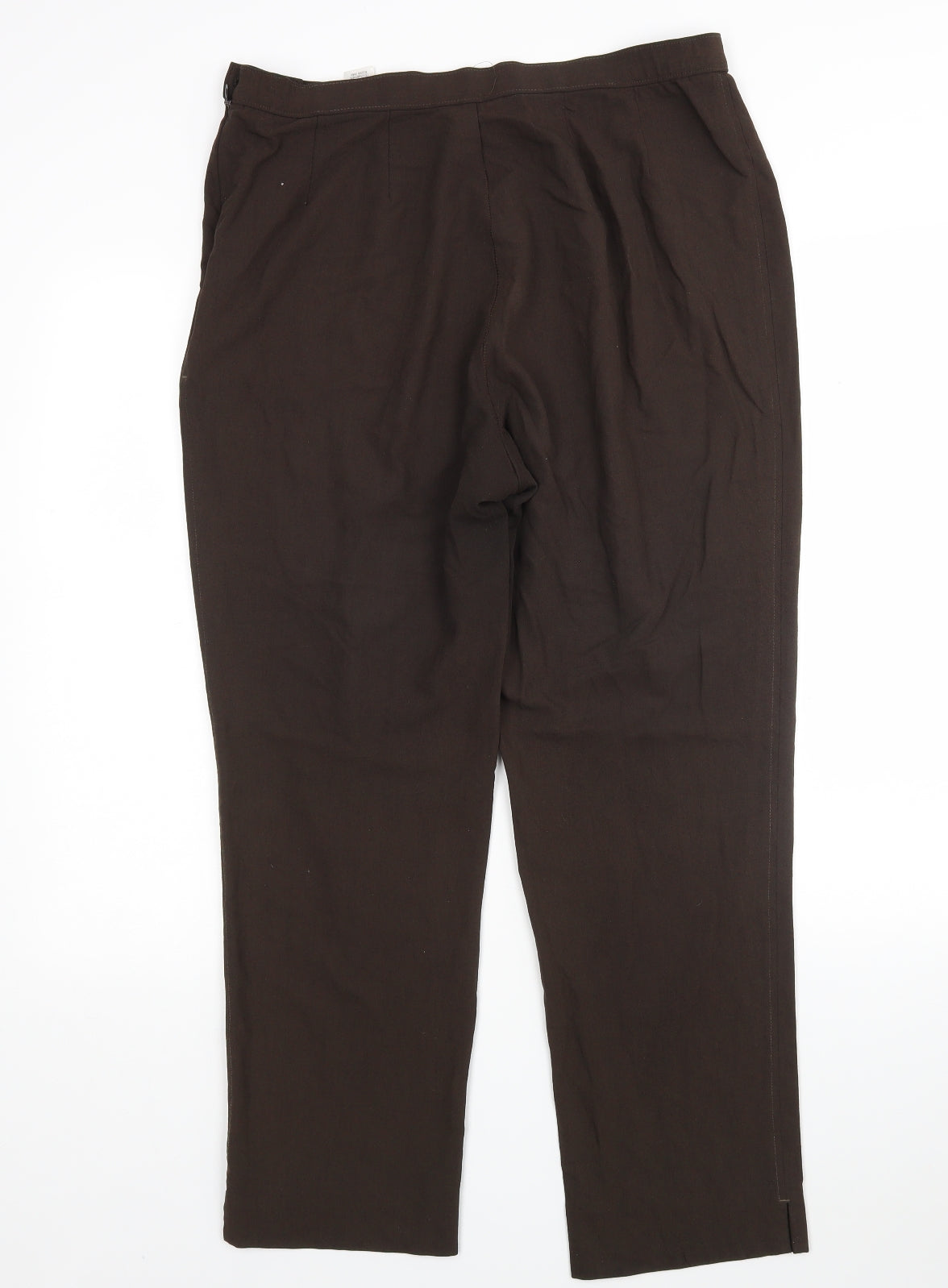 M&S Womens Brown  Polyester Trousers  Size 16 L29 in Regular