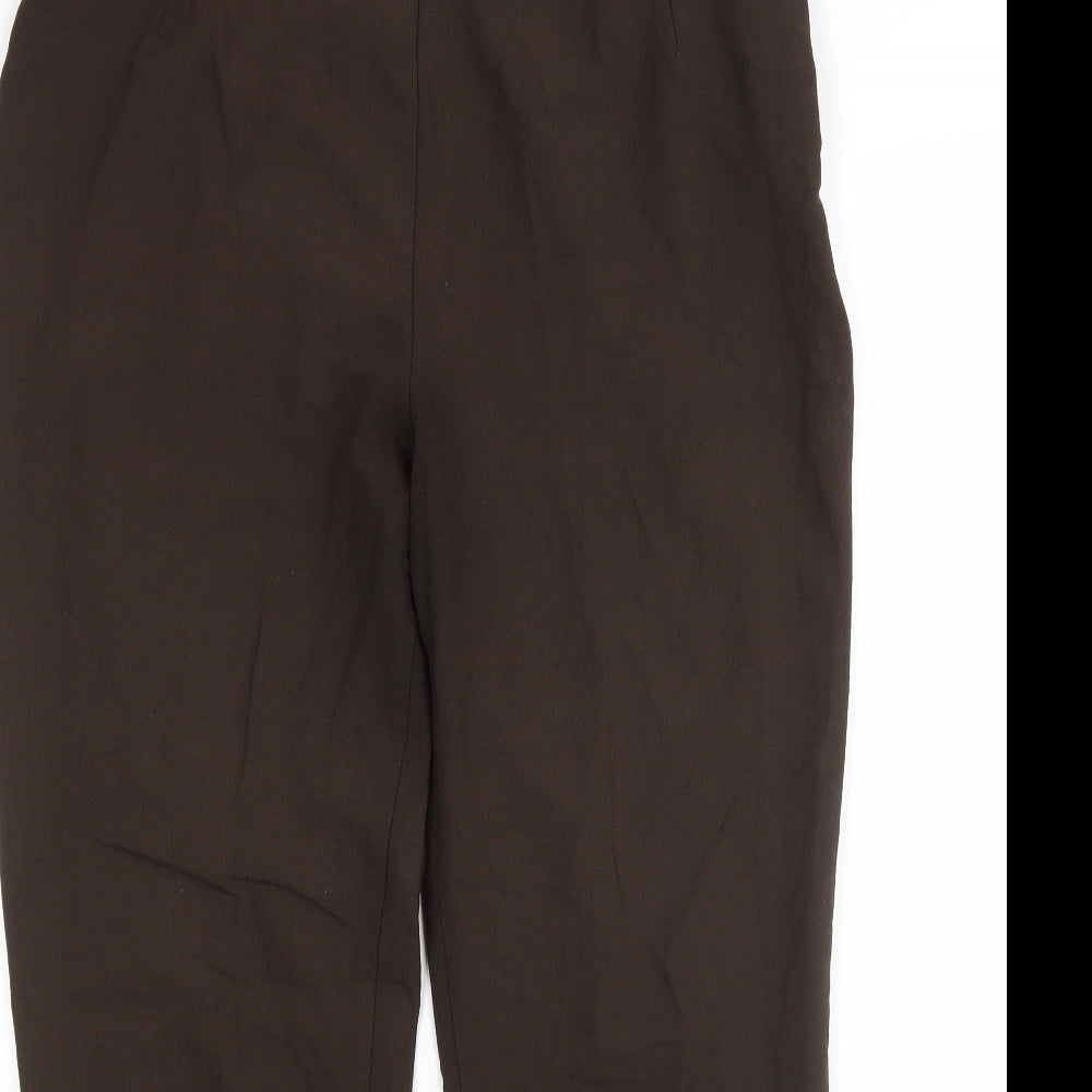 M&S Womens Brown  Polyester Trousers  Size 16 L29 in Regular