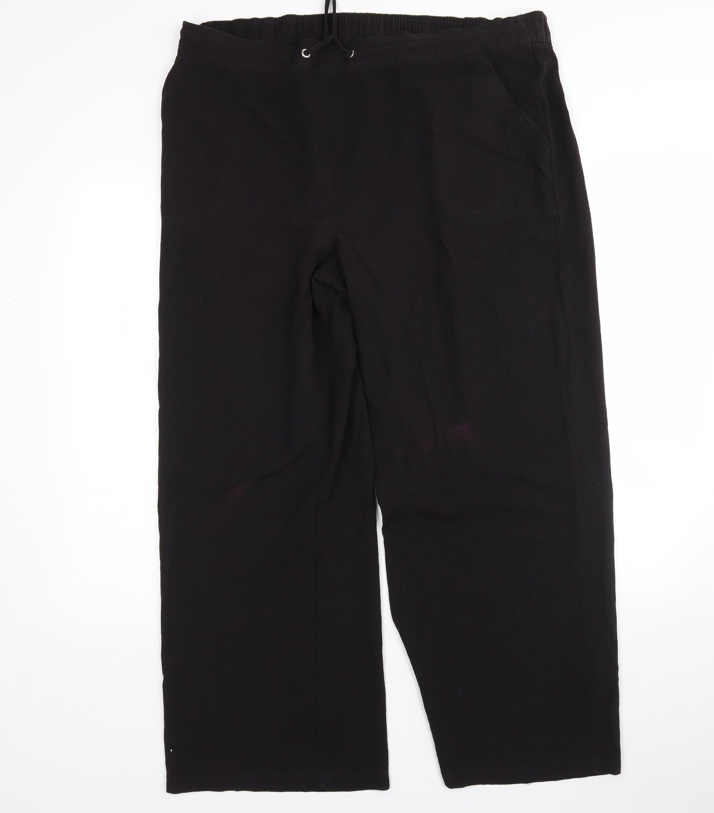 Papaya Womens Black  Polyester Trousers  Size 18 L29 in Regular