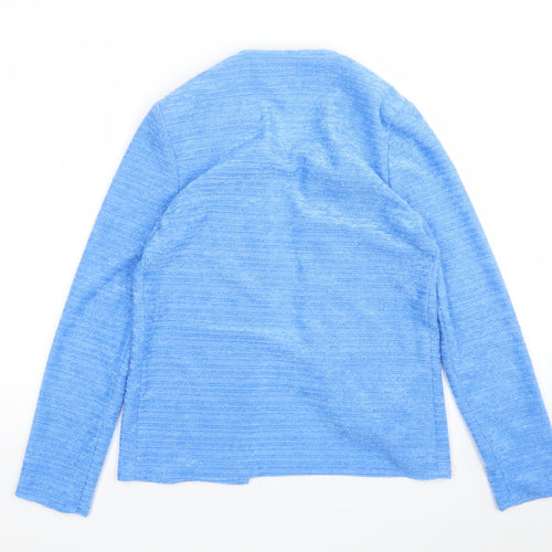 Preworn Womens Blue V-Neck  Polyester Cardigan Jumper Size 6