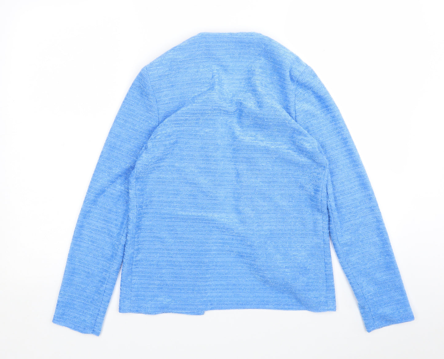 Preworn Womens Blue V-Neck  Polyester Cardigan Jumper Size 6