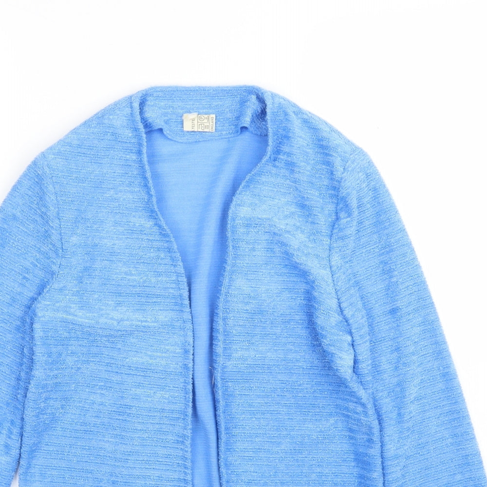 Preworn Womens Blue V-Neck  Polyester Cardigan Jumper Size 6