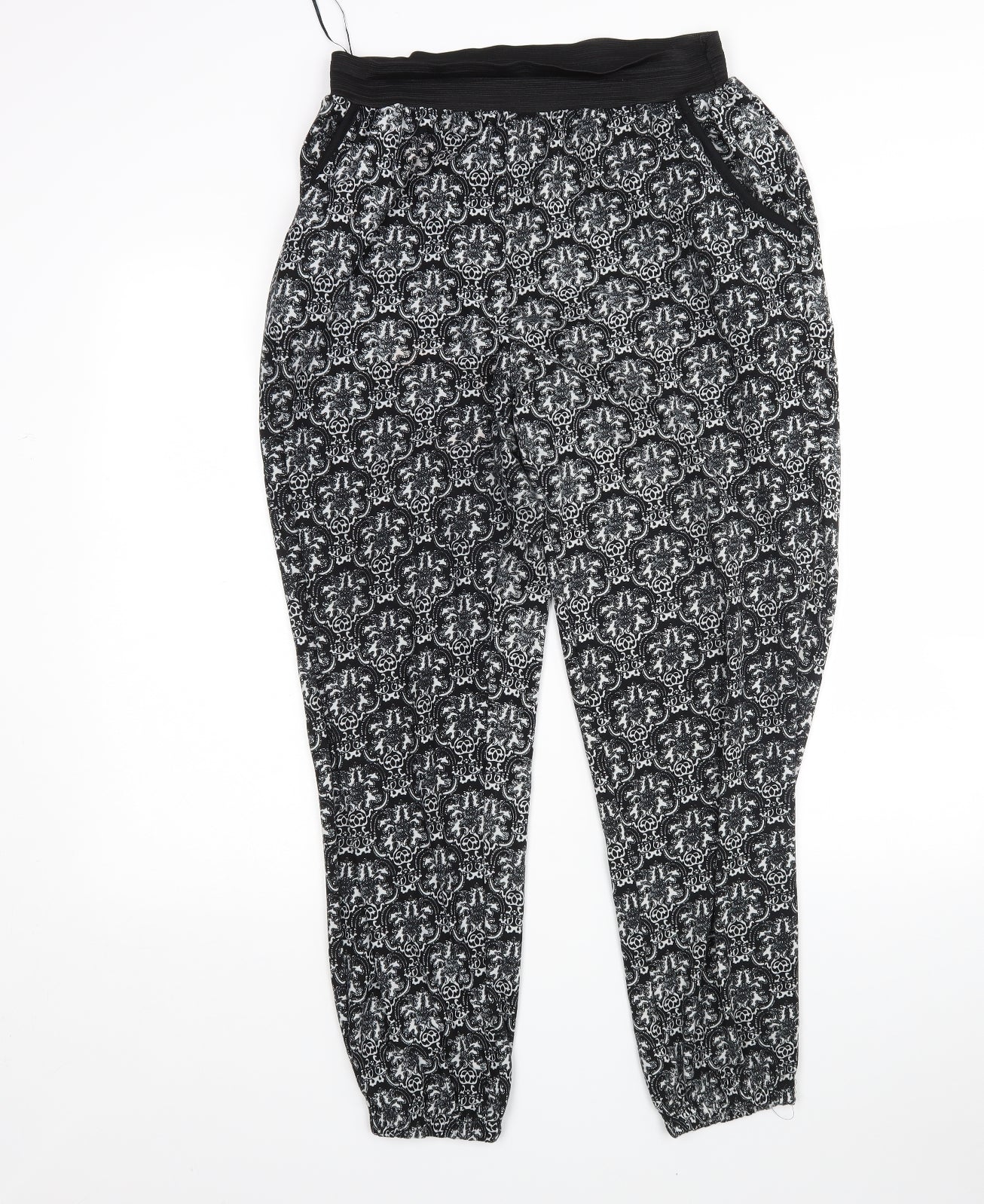 QED London Womens Multicoloured Paisley Polyester Sweatpants Trousers Size L L26 in Regular