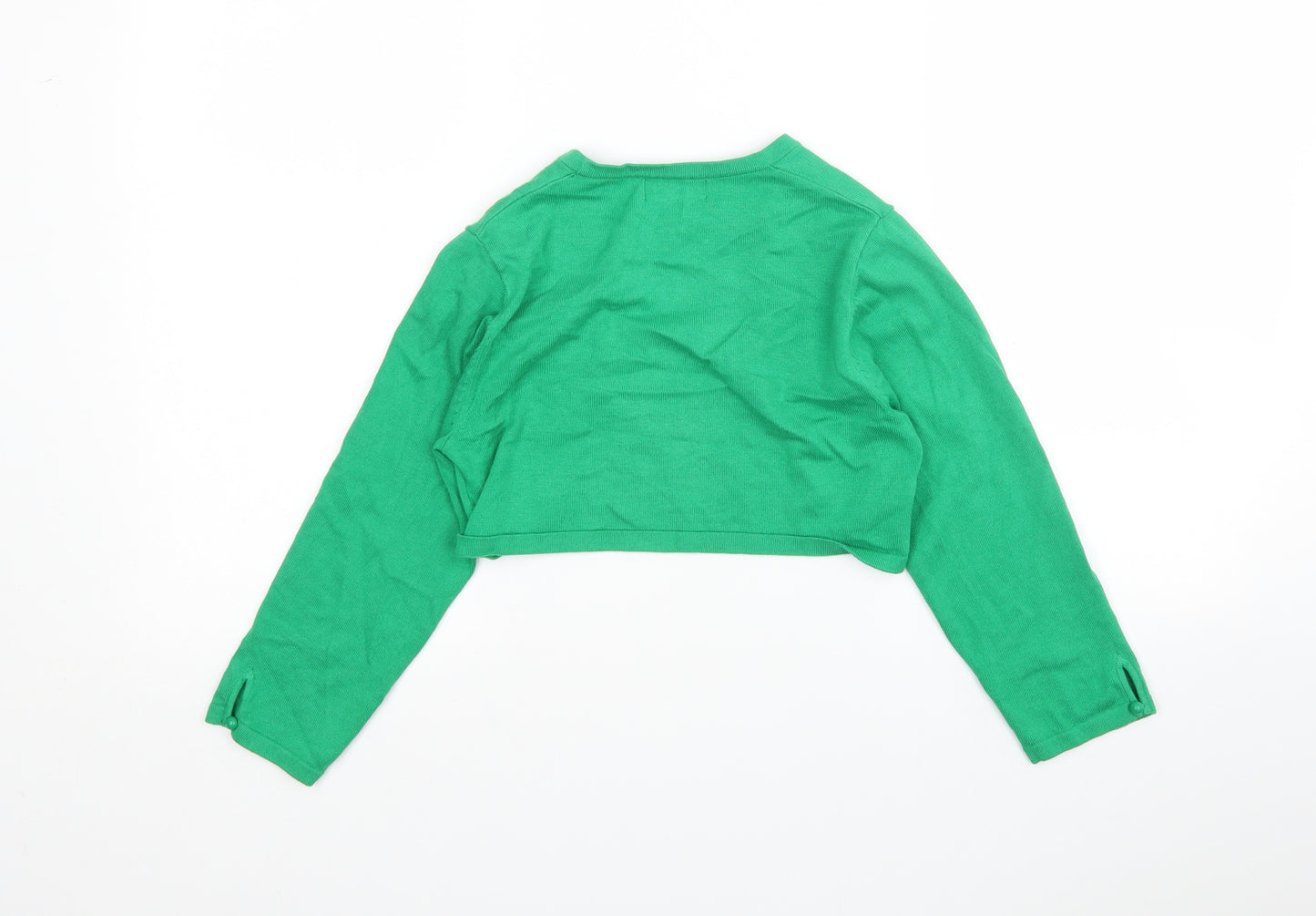 Monsoon Womens Green V-Neck  Cotton Cardigan Jumper Size 8