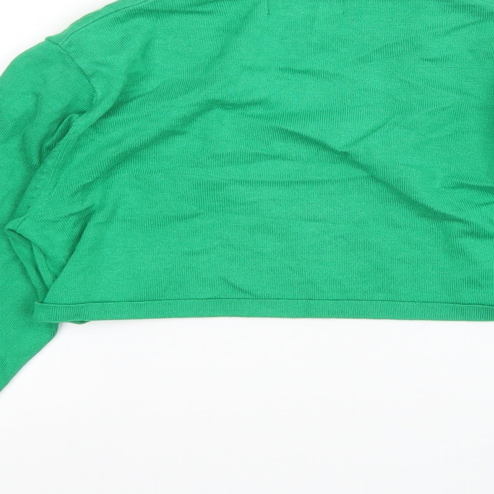 Monsoon Womens Green V-Neck  Cotton Cardigan Jumper Size 8