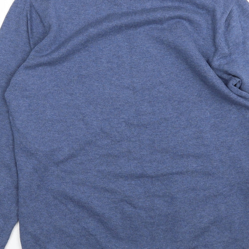 George Womens Blue Round Neck  Cotton Pullover Jumper Size M
