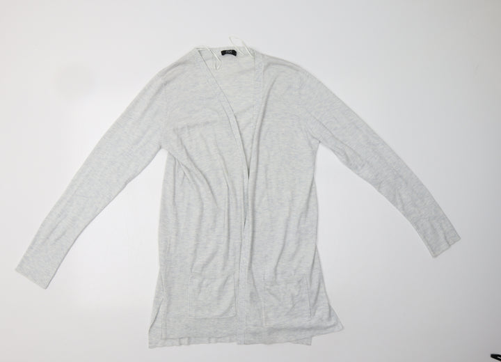 F&F Womens Grey V-Neck Polyester Cardigan Jumper Size 12