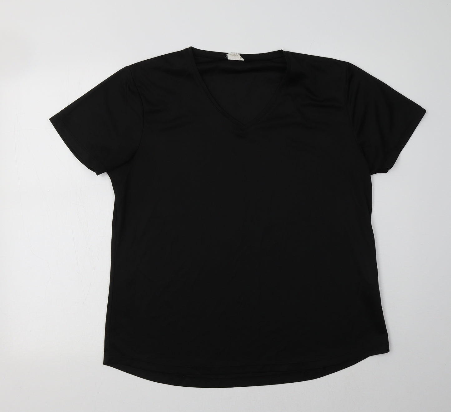 Awdis Womens Black  Polyester Jersey T-Shirt Size XL V-Neck