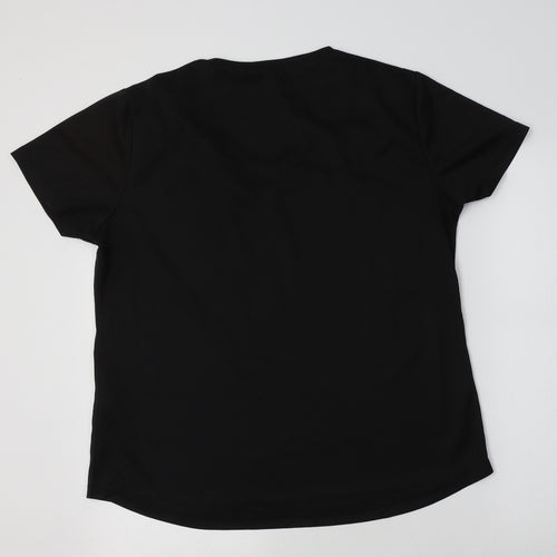 Awdis Womens Black  Polyester Jersey T-Shirt Size XL V-Neck