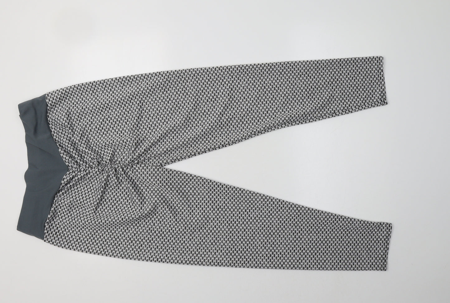 Preworn Womens Grey Geometric Polyester Compression Leggings Size 2XL L26 in Regular