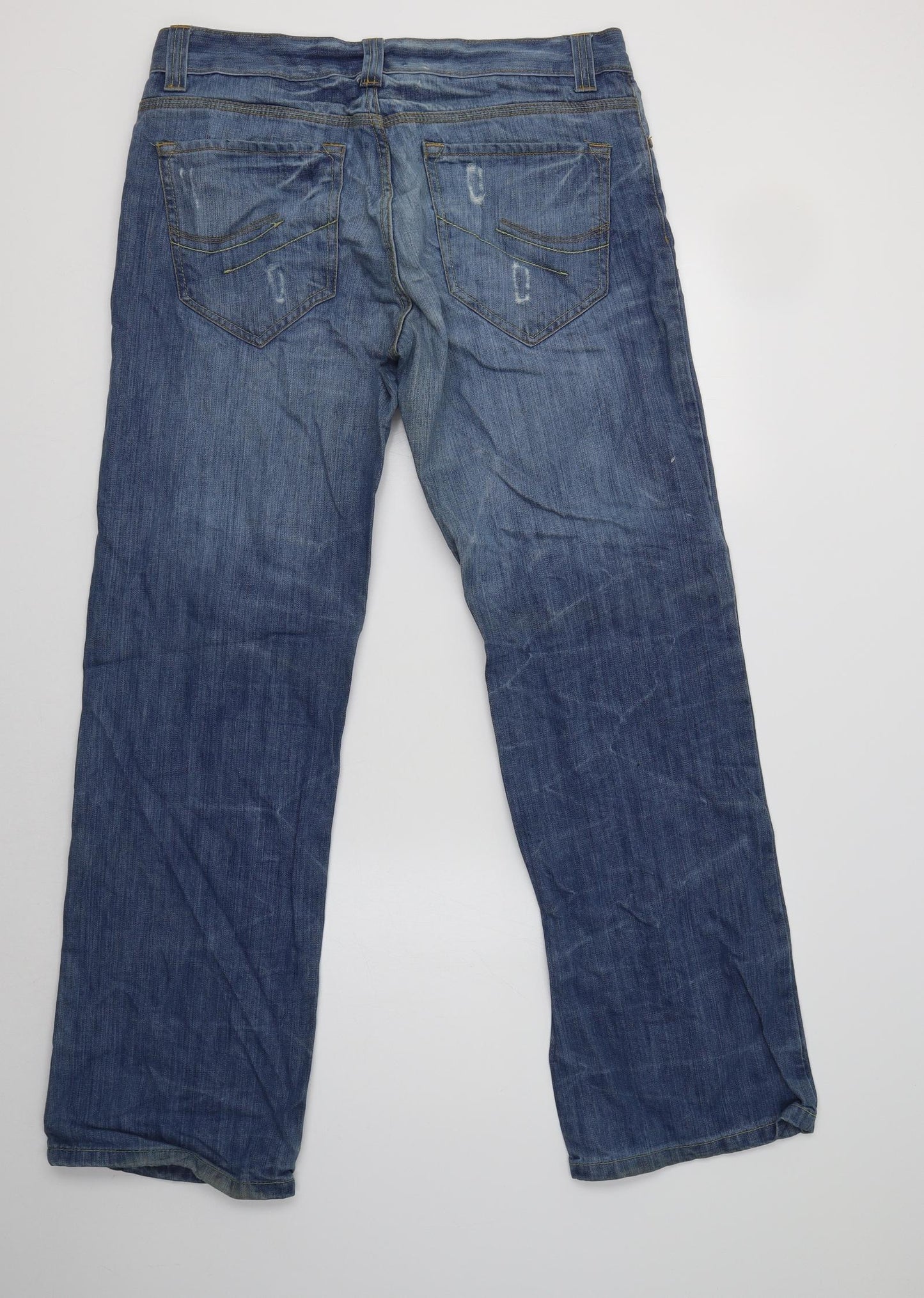 Urban Spirit Mens Blue  Cotton Bootcut Jeans Size 34 L32 in Regular