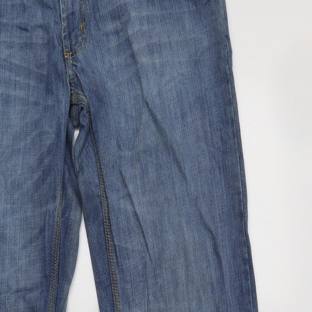 Urban Spirit Mens Blue  Cotton Bootcut Jeans Size 34 L32 in Regular