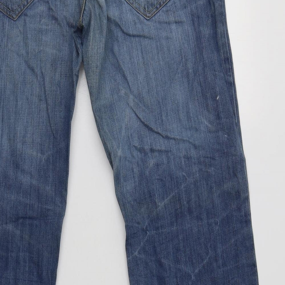 Urban Spirit Mens Blue  Cotton Bootcut Jeans Size 34 L32 in Regular