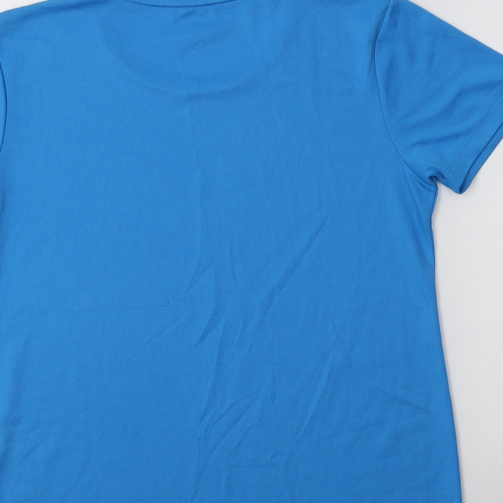 Preworn Womens Blue  Polyester Basic T-Shirt Size M Crew Neck