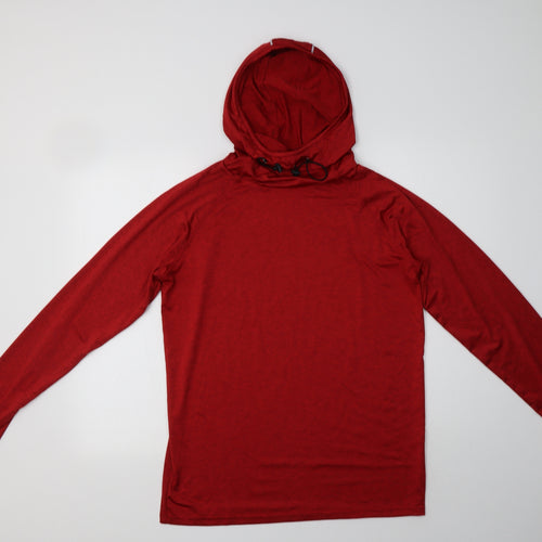 Awdis Womens Red  Polyester Pullover Hoodie Size L