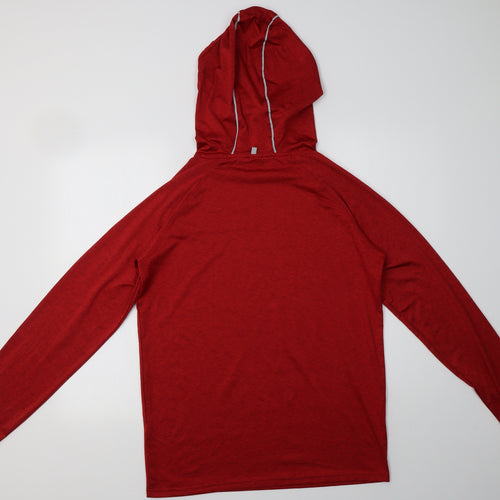 Awdis Womens Red  Polyester Pullover Hoodie Size L