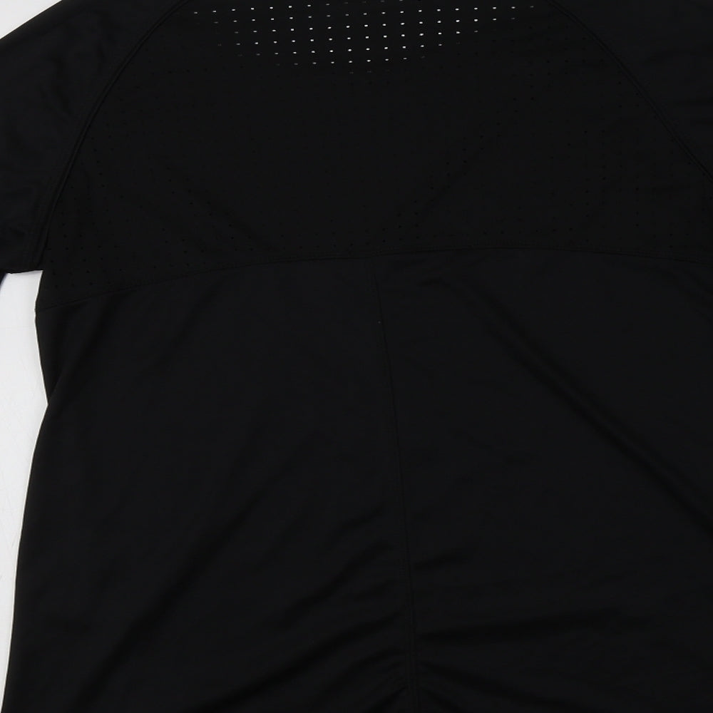 Saxnet Womens Black  Polyester Basic T-Shirt Size L Crew Neck