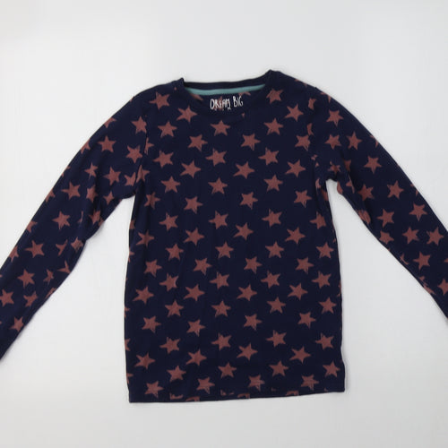 NEXT Girls Blue Geometric Cotton Top Pyjama Top Size 9-10 Years   - Star Print