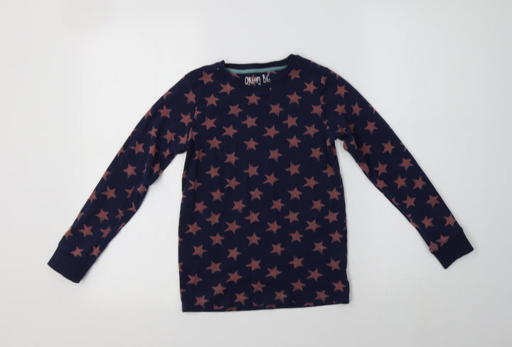 NEXT Girls Blue Geometric Cotton Top Pyjama Top Size 9-10 Years - Star Print